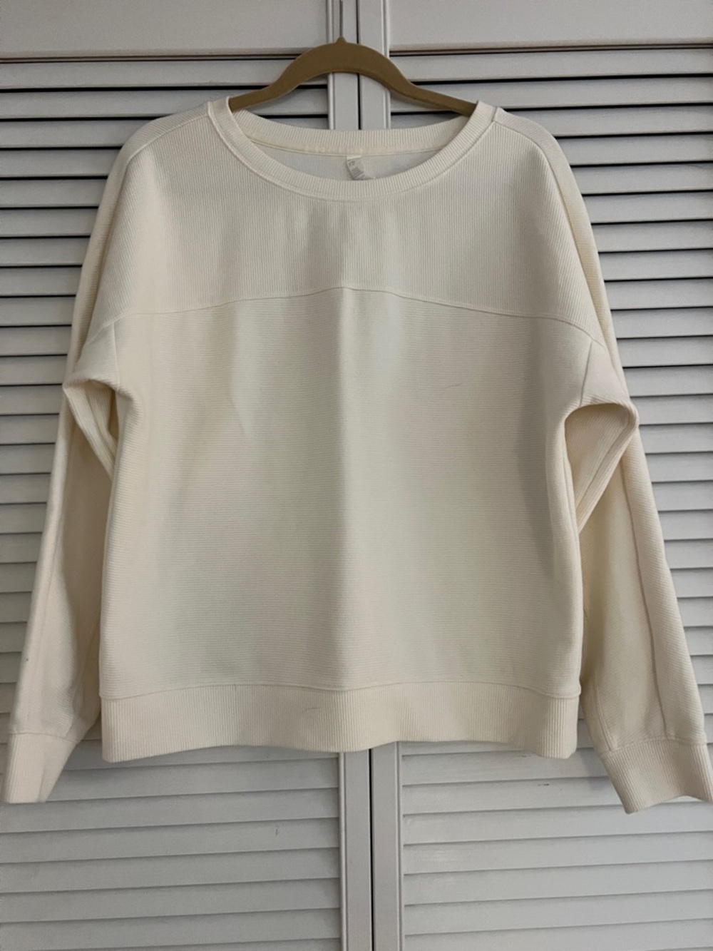 Zella Anya Ottoman Knit Pullover in Ivory Egret XS